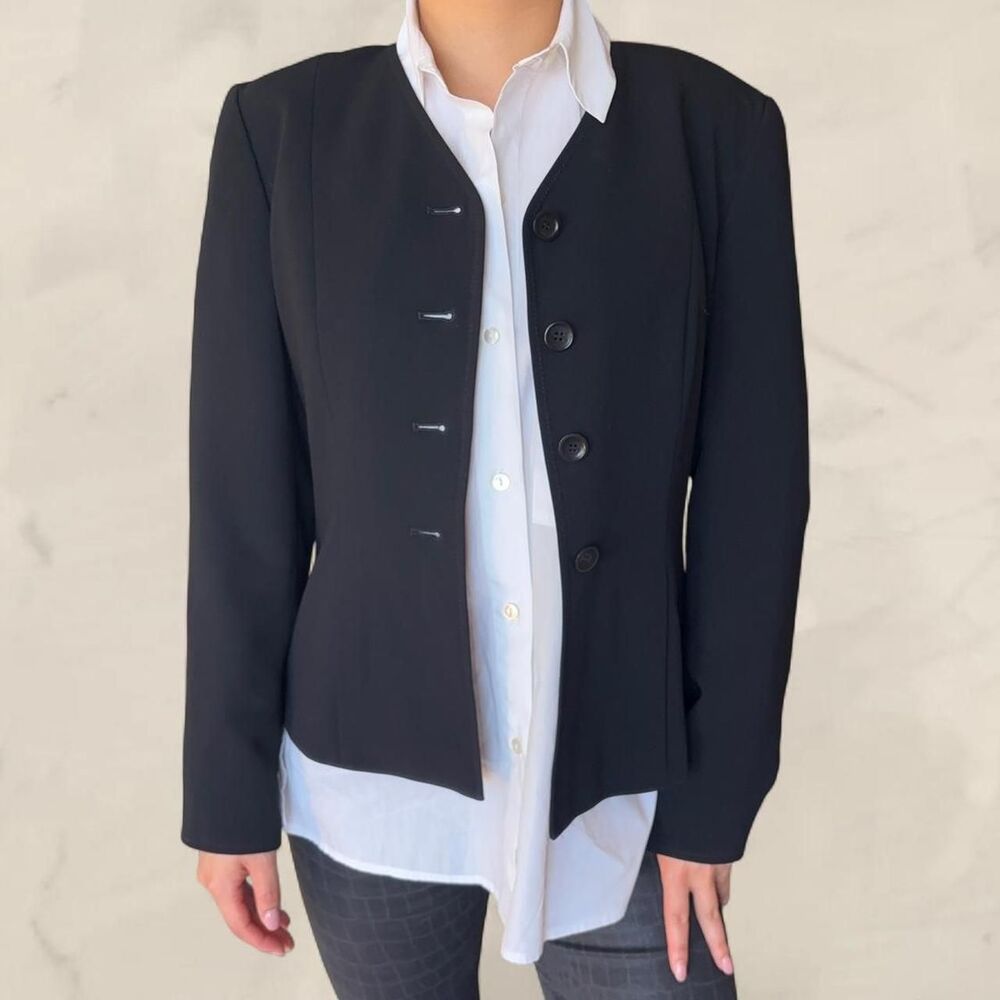 Ann Taylor black blazer with button front and long sleeves Size: 4